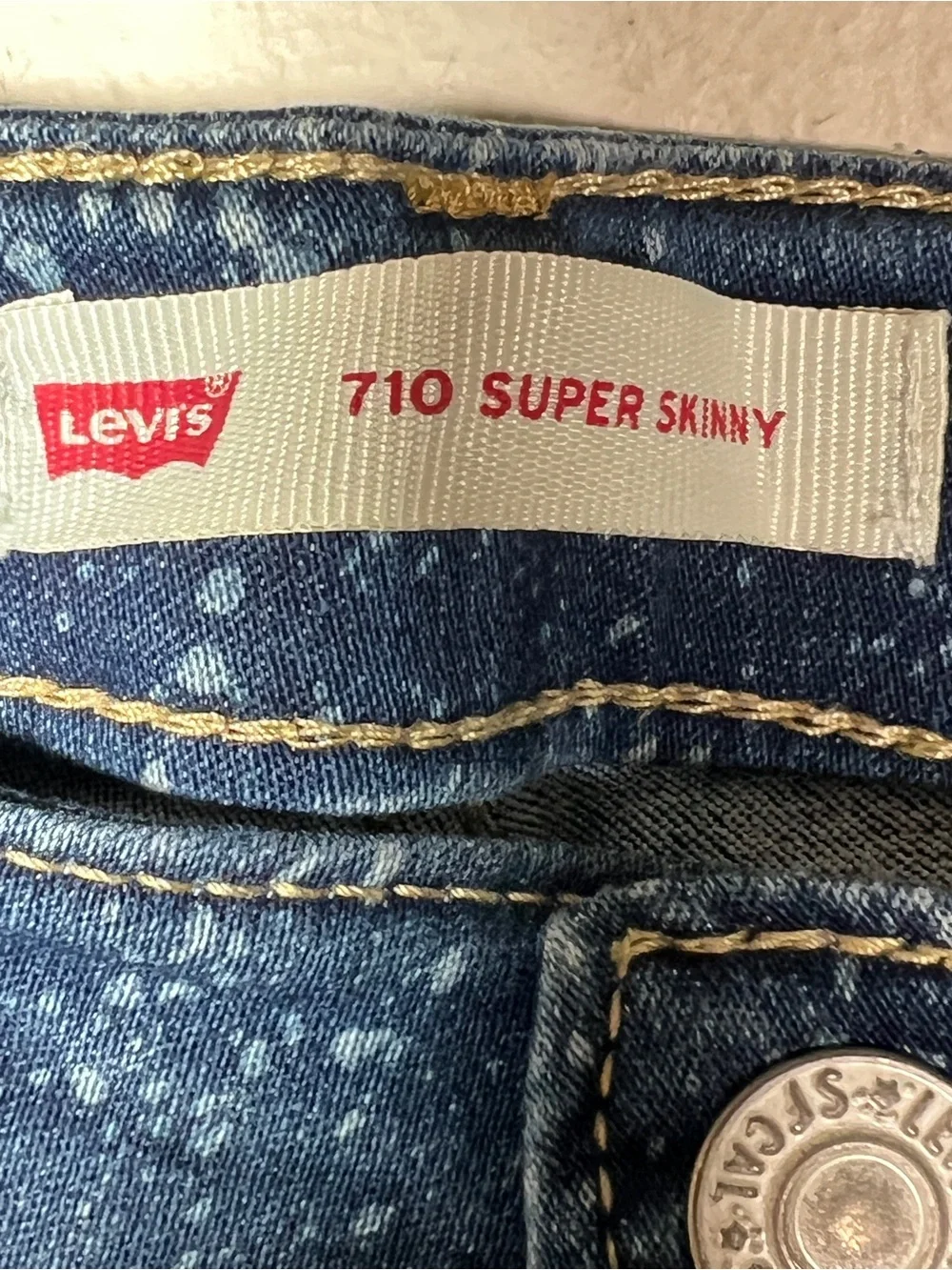 Levi's Blue Speckled 710 Super Skinny Jeans youth size 16 B95